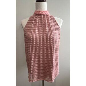 Onyx Apparel Sleeveless High Neck Blouse Womens M Knit Stretch Lined Coquette